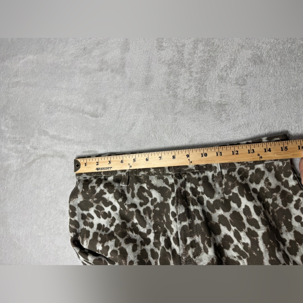 Sincerely Jules Leopard Animal Print Wide Leg Cropped 100% Cotton Jeans Size 29 - Picture 8 of 16